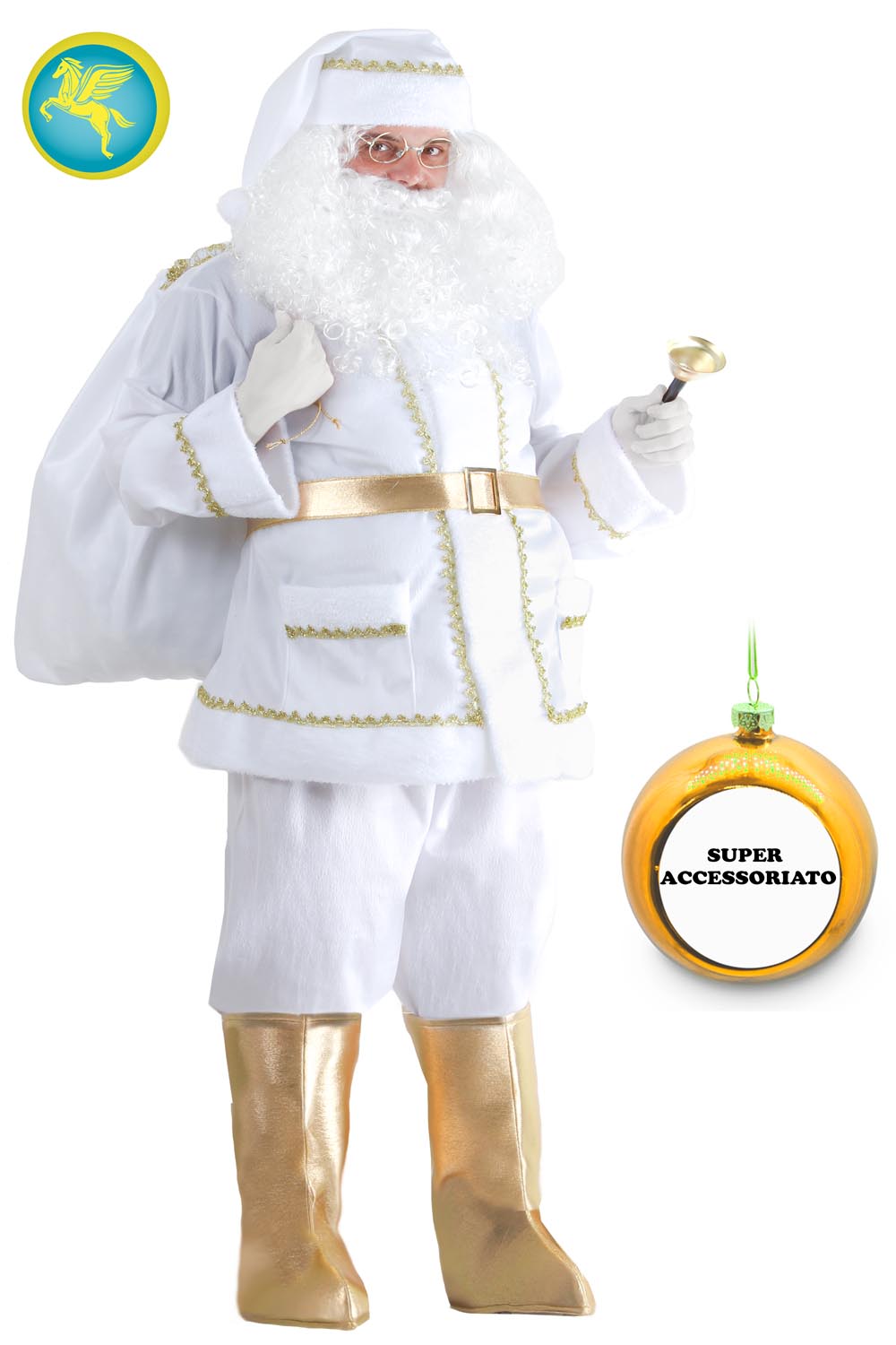 BABBO NATALE PROFESSIONALE BIANCO ADULTO